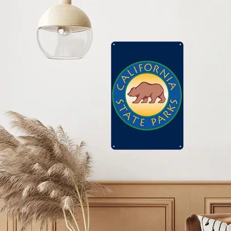 California State Parks Navy Metal Poster Wall Art Decor Sign