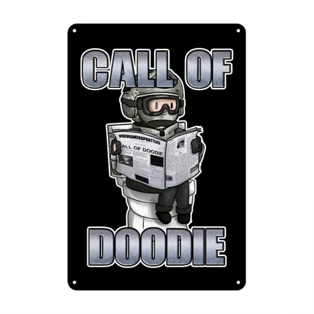 Call Of Doodie Black Metal Poster Wall Art Decor Sign