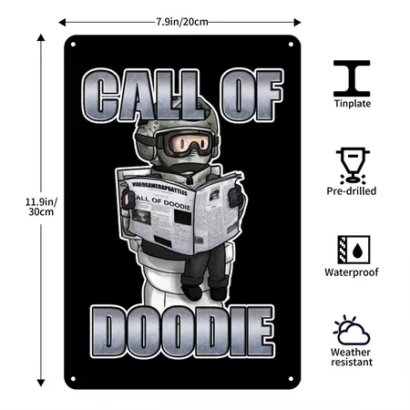 Call Of Doodie Black Metal Poster Wall Art Decor Sign