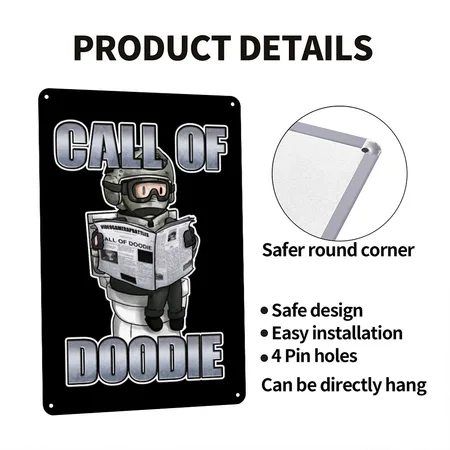 Call Of Doodie Black Metal Poster Wall Art Decor Sign