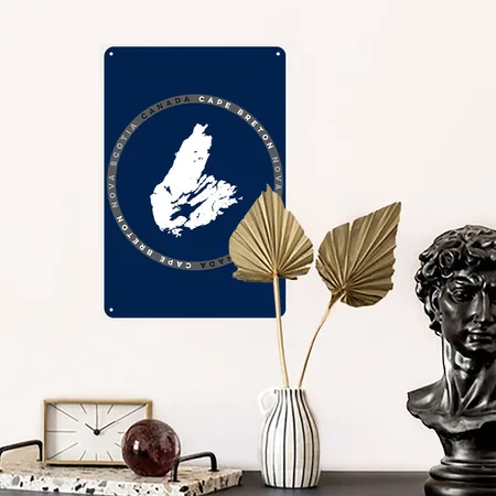 Cape Breton Nova Scotia Canada Navy Metal Poster Wall Art Decor Sign