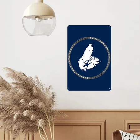 Cape Breton Nova Scotia Canada Navy Metal Poster Wall Art Decor Sign