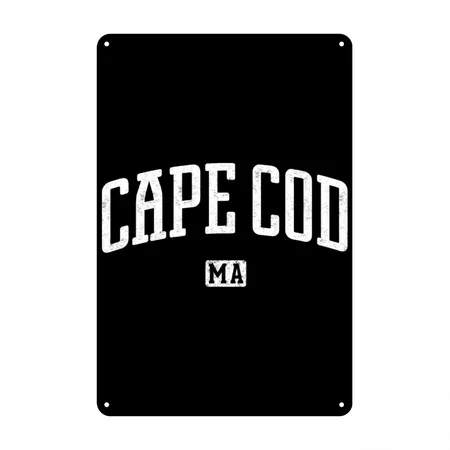 Cape Cod Massachusetts Black/white Metal Poster Wall Art Decor Sign
