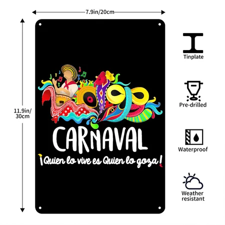 Carnaval De Barranquilla Marimonda Black Metal Poster Wall Art Decor Sign