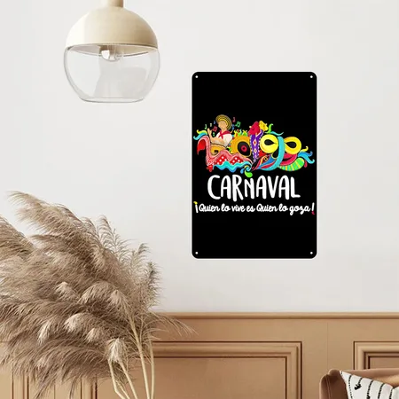 Carnaval De Barranquilla Marimonda Black Metal Poster Wall Art Decor Sign