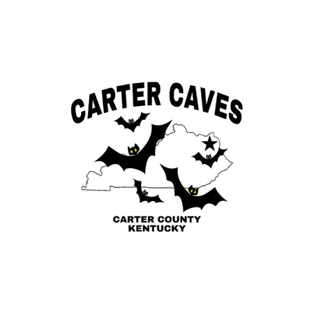 Carter Caves Kentucky White/cobalt Blue Metal Poster Wall Art Decor Sign