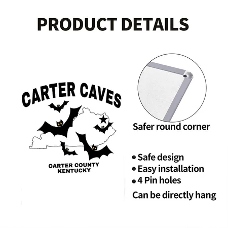 Carter Caves Kentucky White/cobalt Blue Metal Poster Wall Art Decor Sign