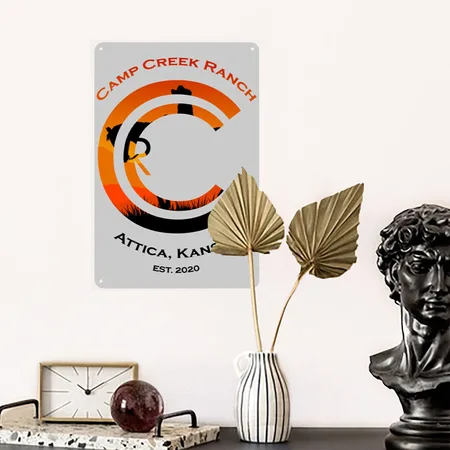 CCR Cowboy Sunset Heather Gray Metal Poster Wall Art Decor Sign