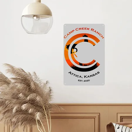 CCR Cowboy Sunset Heather Gray Metal Poster Wall Art Decor Sign