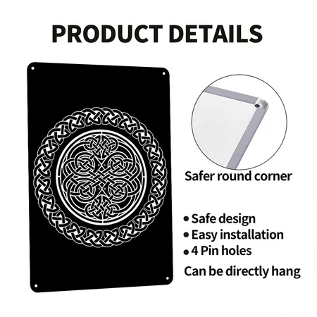 Celtic Knot Black Metal Poster Wall Art Decor Sign
