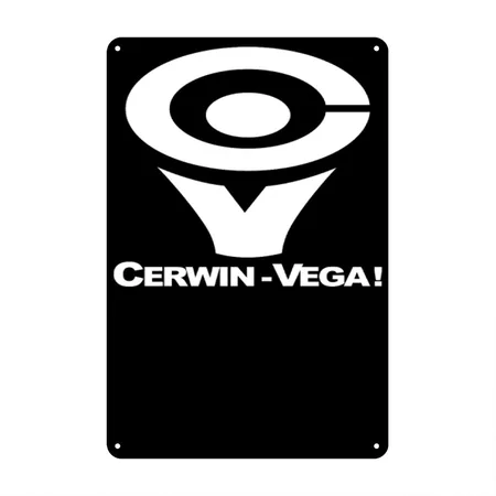 Cerwin Vega Black/white Metal Poster Wall Art Decor Sign