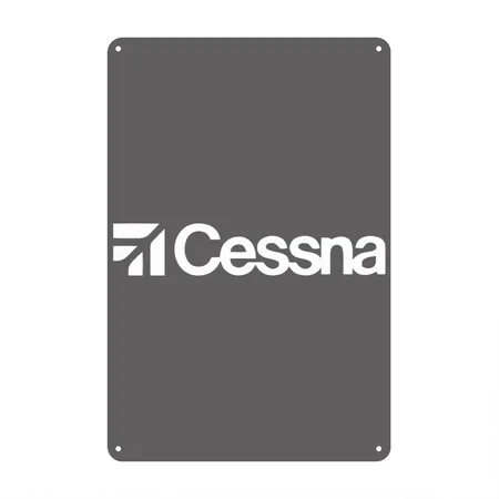 Cessna Aircraft Tee Charcoal Grey Metal Poster Wall Art Decor Sign