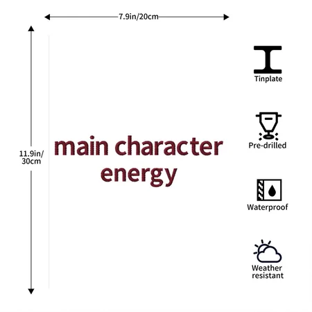 Character Statement Embroidered White Metal Poster Wall Art Decor Sign