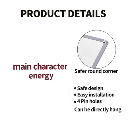 Character Statement Embroidered White Metal Poster Wall Art Decor Sign