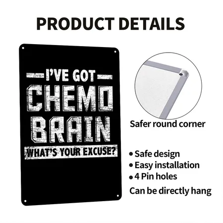Chemo Healing Black Metal Poster Wall Art Decor Sign