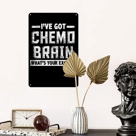 Chemo Healing Black Metal Poster Wall Art Decor Sign