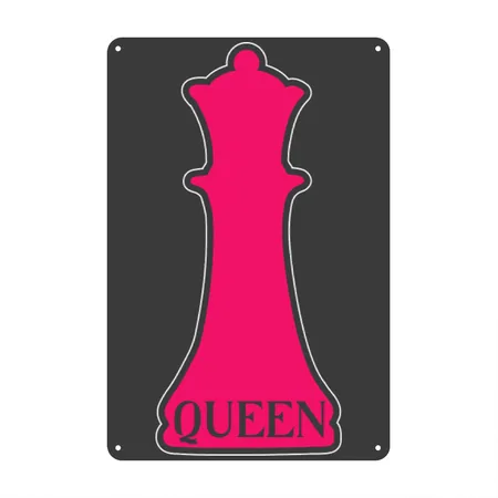 Chess Queen Heather Black Metal Poster Wall Art Decor Sign