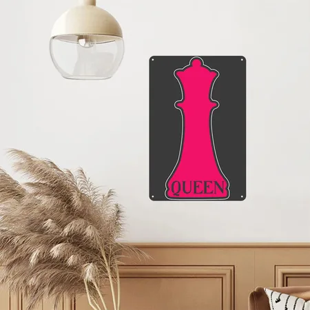 Chess Queen Heather Black Metal Poster Wall Art Decor Sign