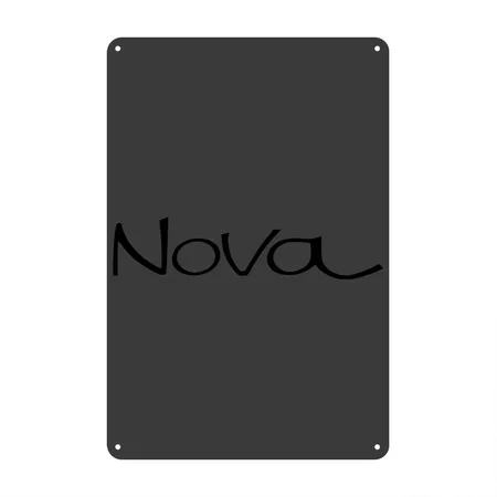 Chevy Nova Script Heather Black Metal Poster Wall Art Decor Sign