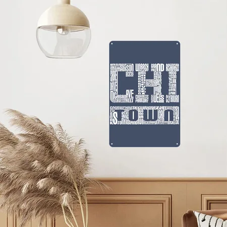 Chi Town Streets Chicago Hoody Clothing Apparel Heather Navy Metal Poster Wall Art Decor Sign