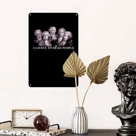Classical Music Bach Gluck Beethoven Haydn Mozart Black Metal Poster Wall Art Decor Sign