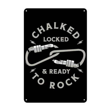 Climbing Rock Climbing Mountains Black Metal Poster Wall Art Decor Sign
