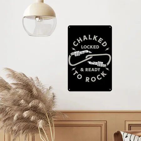 Climbing Rock Climbing Mountains Black Metal Poster Wall Art Decor Sign