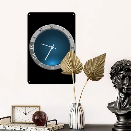 Clock ＃2 Black Metal Poster Wall Art Decor Sign