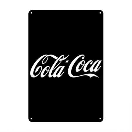 Cola Coca Black Metal Poster Wall Art Decor Sign