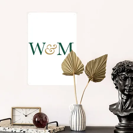 College Of William Mary Tribe Ncaa Ppwmr04 Birth White/charcoal Metal Poster Wall Art Decor Sign