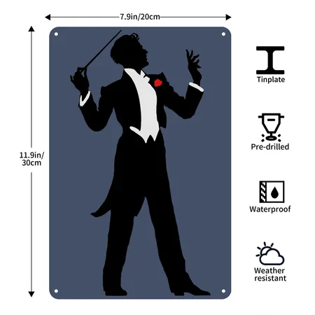 Conductor Heather Navy Metal Poster Wall Art Decor Sign