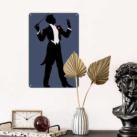 Conductor Heather Navy Metal Poster Wall Art Decor Sign