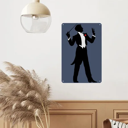 Conductor Heather Navy Metal Poster Wall Art Decor Sign