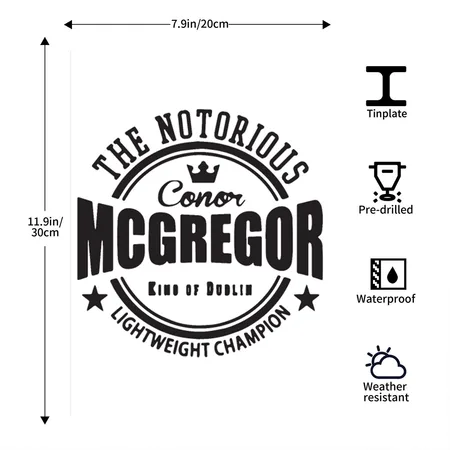 Conor Mcgregor Softball White Metal Poster Wall Art Decor Sign