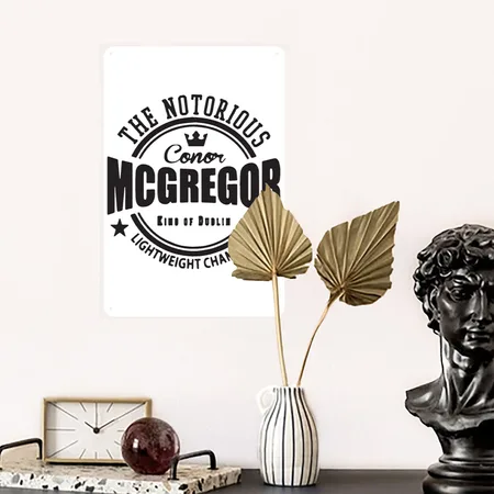 Conor Mcgregor Softball White Metal Poster Wall Art Decor Sign