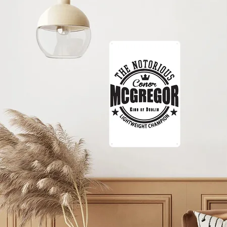Conor Mcgregor Softball White Metal Poster Wall Art Decor Sign