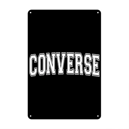 CONVERSE Black Metal Poster Wall Art Decor Sign