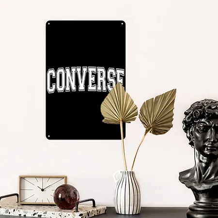 CONVERSE Black Metal Poster Wall Art Decor Sign