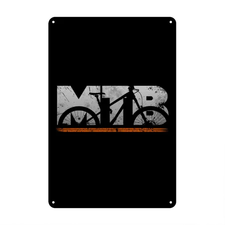 Cool MTB Mountainbike Mountain Bike Downhill Gift Black Metal Poster Wall Art Decor Sign
