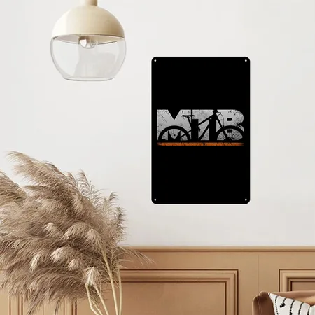 Cool MTB Mountainbike Mountain Bike Downhill Gift Black Metal Poster Wall Art Decor Sign