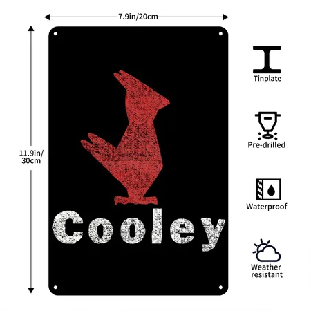 Cooley High School Cardinals Detroit Michigan Black Metal Poster Wall Art Decor Sign