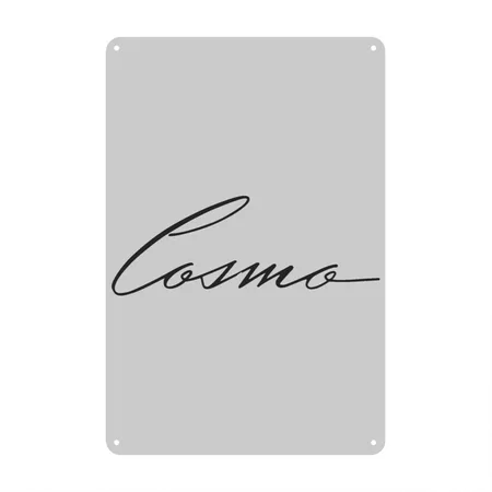 Cosmo Style Dark Heather Gray Metal Poster Wall Art Decor Sign