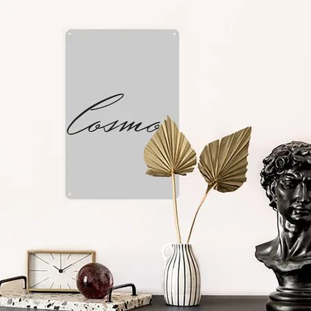 Cosmo Style Dark Heather Gray Metal Poster Wall Art Decor Sign