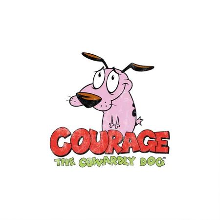 Courage The Cowardly Dog White Metal Poster Wall Art Decor Sign
