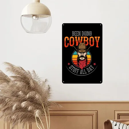 Cowboy, Cowboy Country, Cowboy Stuff Black Metal Poster Wall Art Decor Sign