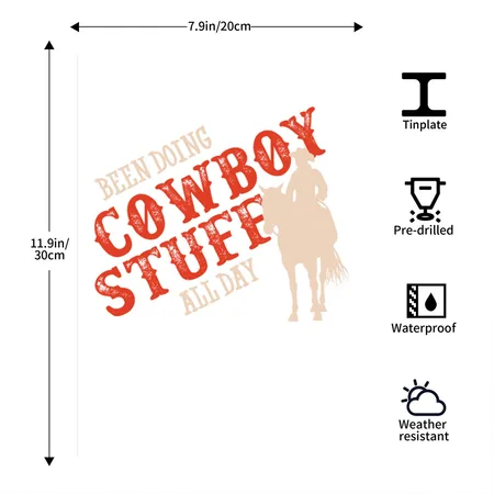 Cowboy, Cowboy Stuff, Cowboy Stuff White/black Metal Poster Wall Art Decor Sign