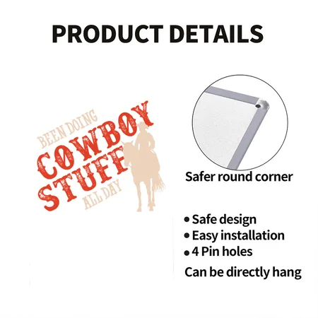 Cowboy, Cowboy Stuff, Cowboy Stuff White/black Metal Poster Wall Art Decor Sign