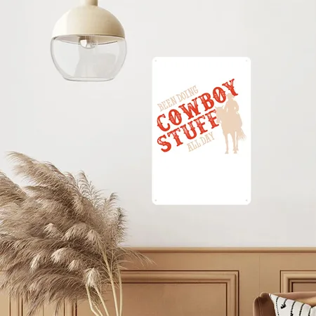 Cowboy, Cowboy Stuff, Cowboy Stuff White/black Metal Poster Wall Art Decor Sign