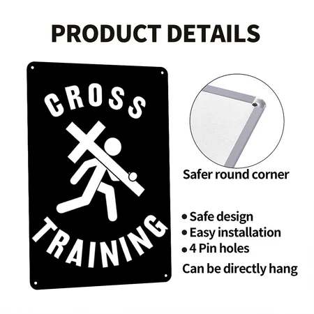 Cross Training Easter Day Christian Black/white Metal Poster Wall Art Decor Sign