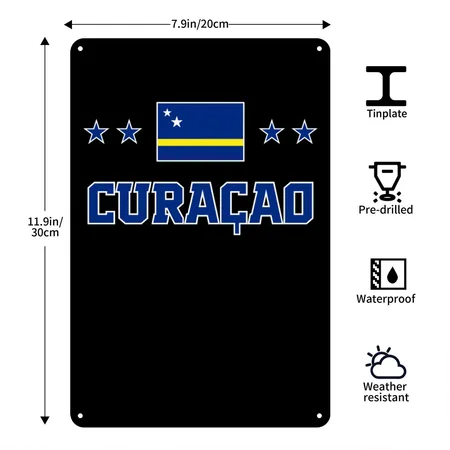 Cura?o Black Metal Poster Wall Art Decor Sign